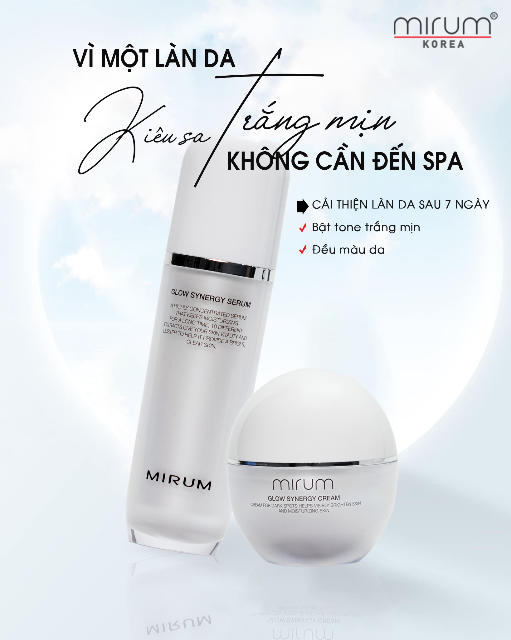 Sử dụng kết hợp serum sáng da, mờ nám tàn nhang Mirum để sản phẩm phát huy công dụng tốt nhất 